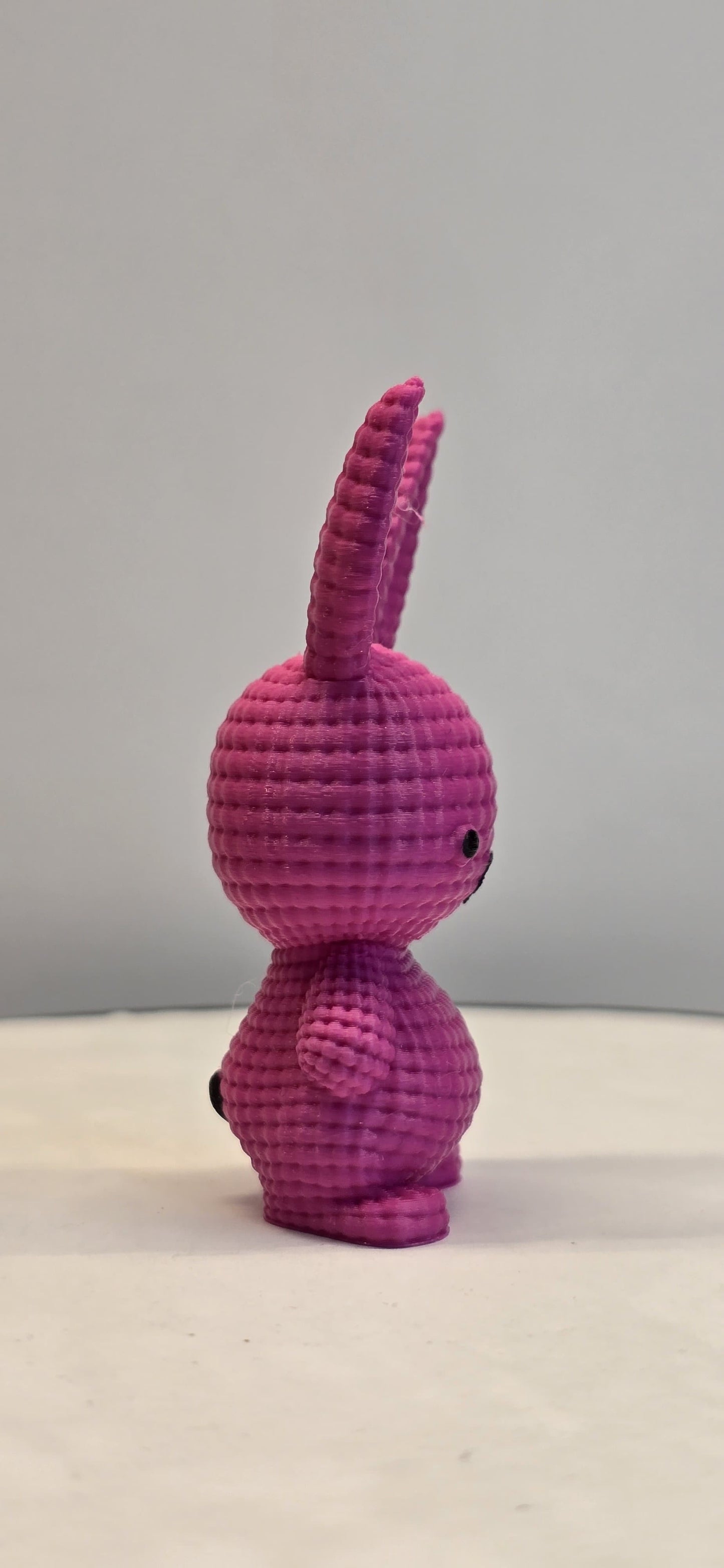 3D Knitted-Style Bunny – Blue & Pink Collectible by KUSTM4U