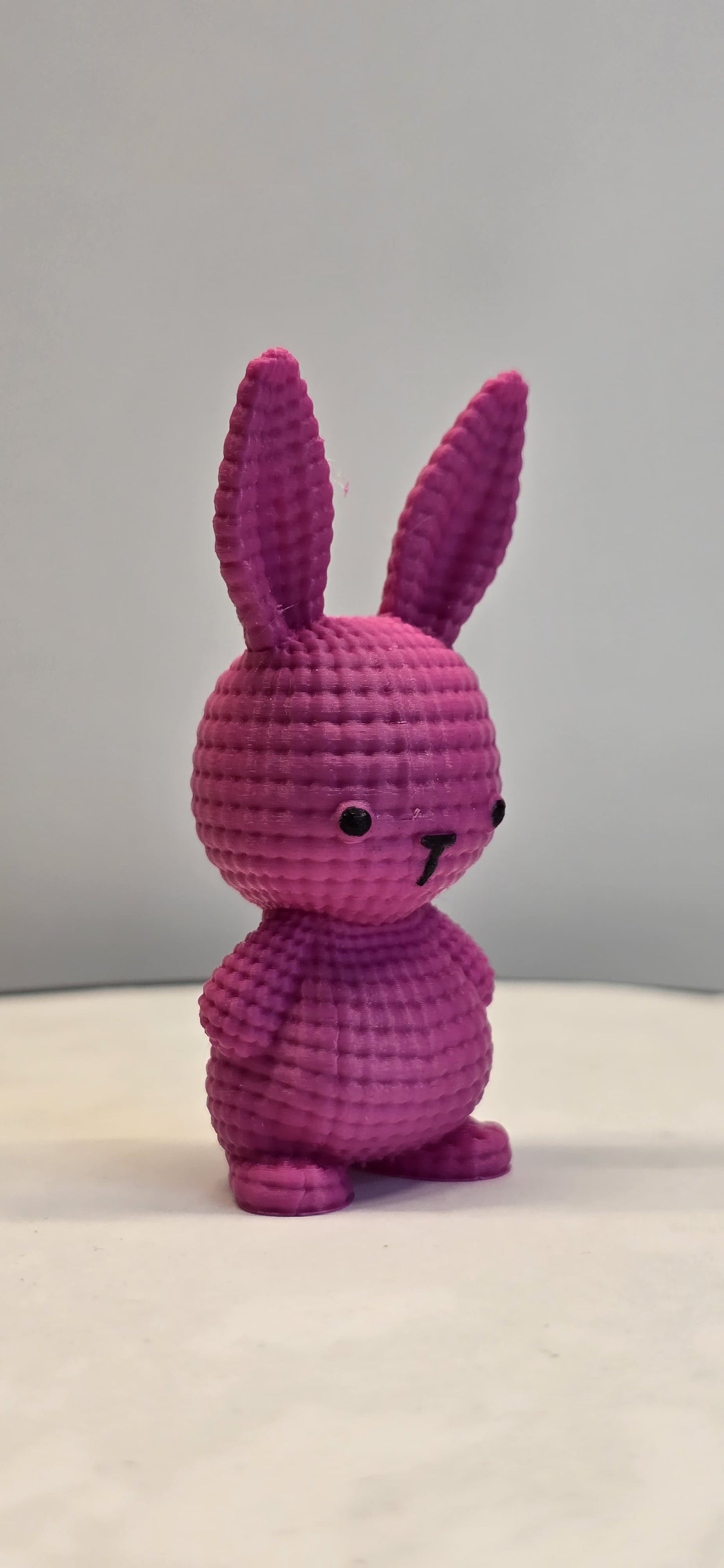 3D Knitted-Style Bunny – Blue & Pink Collectible by KUSTM4U
