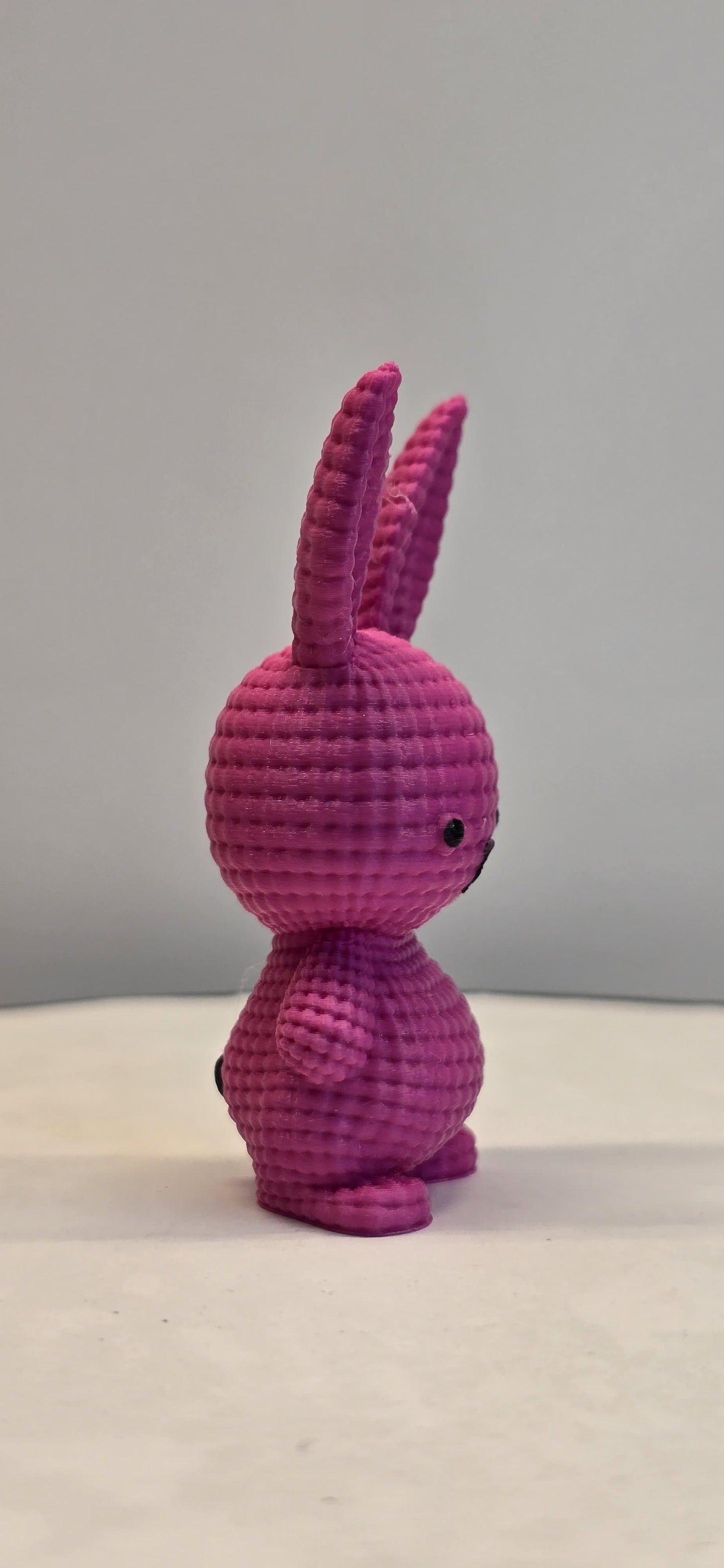 3D Knitted-Style Bunny – Blue & Pink Collectible by KUSTM4U