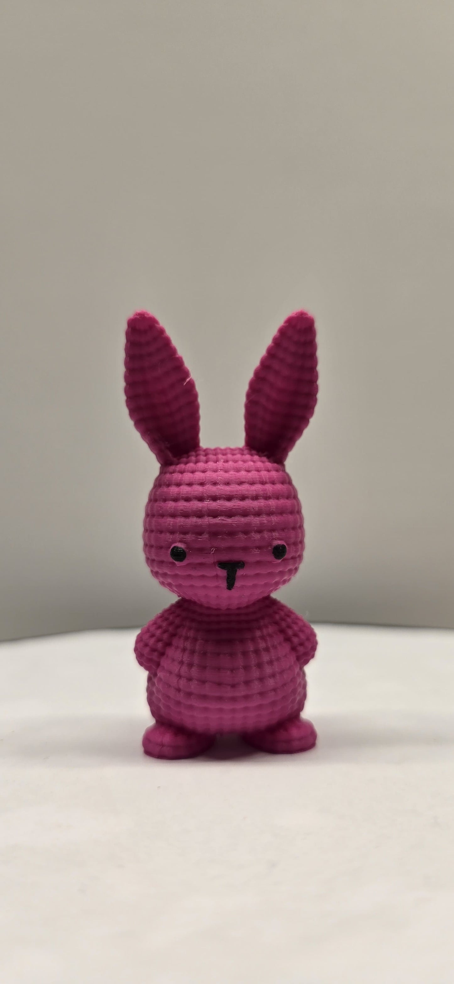 3D Knitted-Style Bunny – Blue & Pink Collectible by KUSTM4U
