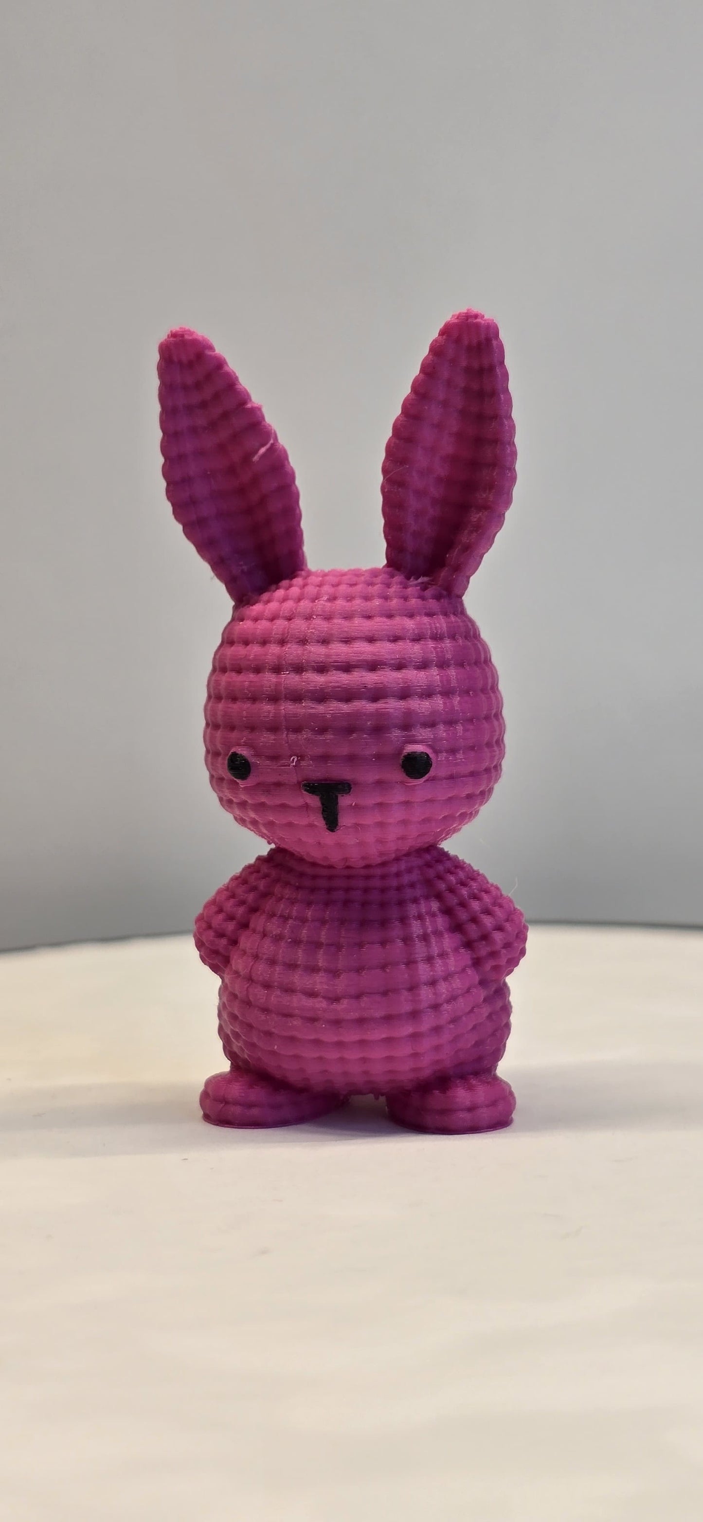 3D Knitted-Style Bunny – Blue & Pink Collectible by KUSTM4U